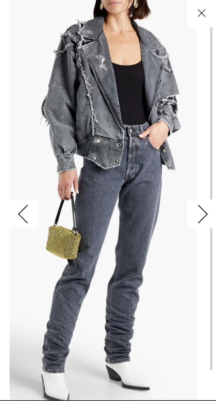 Retrofete Ellie reversible distressed denim jacket Size Medium
